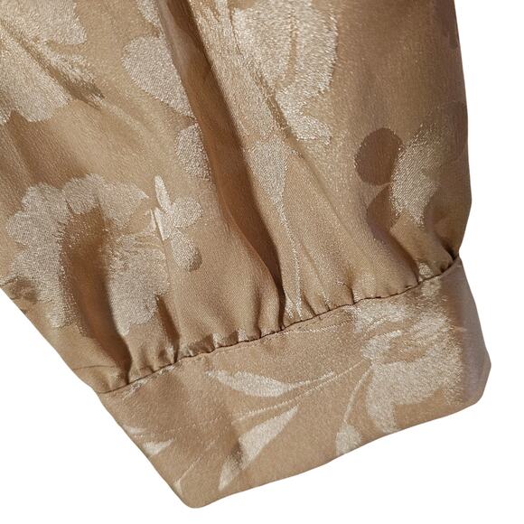 Calvin Klein NWT PXL Gold Floral Large Prints Tie Neck Bow Blouse. Career. Sexy - Picture 15 of 15